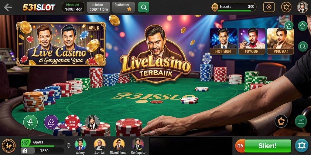 Tampilan gameplay Live Casino yang seru di 531SLOT.