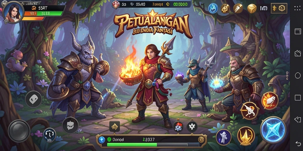 Tampilan gameplay menakjubkan dari 55RT yang menampilkan aksi petualangan.