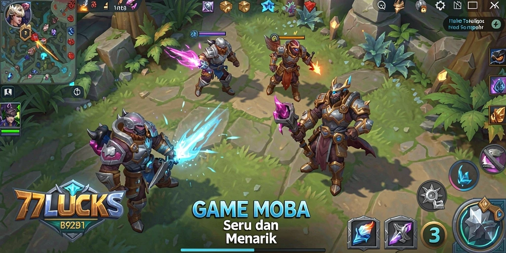 Tampilan gameplay seru dalam 77LUCKS, penuh aksi dan strategi.
