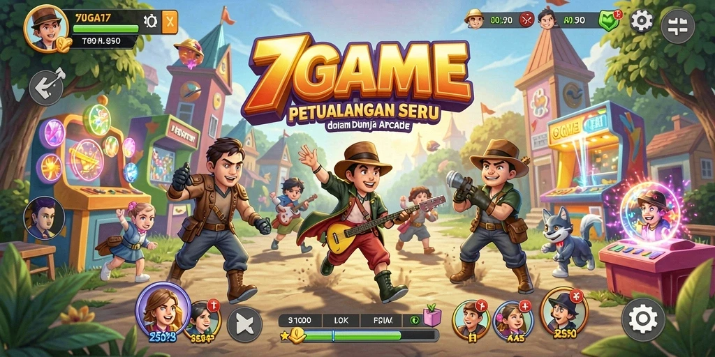 Screenshot menampilkan gameplay seru dari 7GAME yang penuh warna.