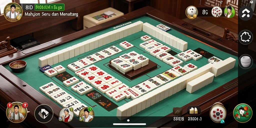 Screenshot gameplay Mahjong 8ID menampilkan ubin yang penuh warna.