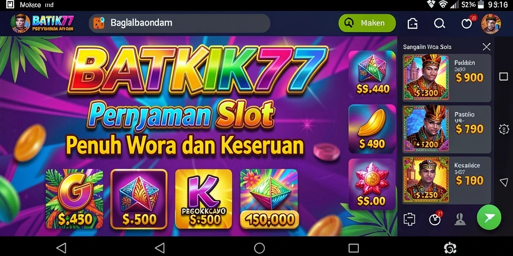 Screenshot menampilkan gameplay Slot yang menarik dan penuh warna.