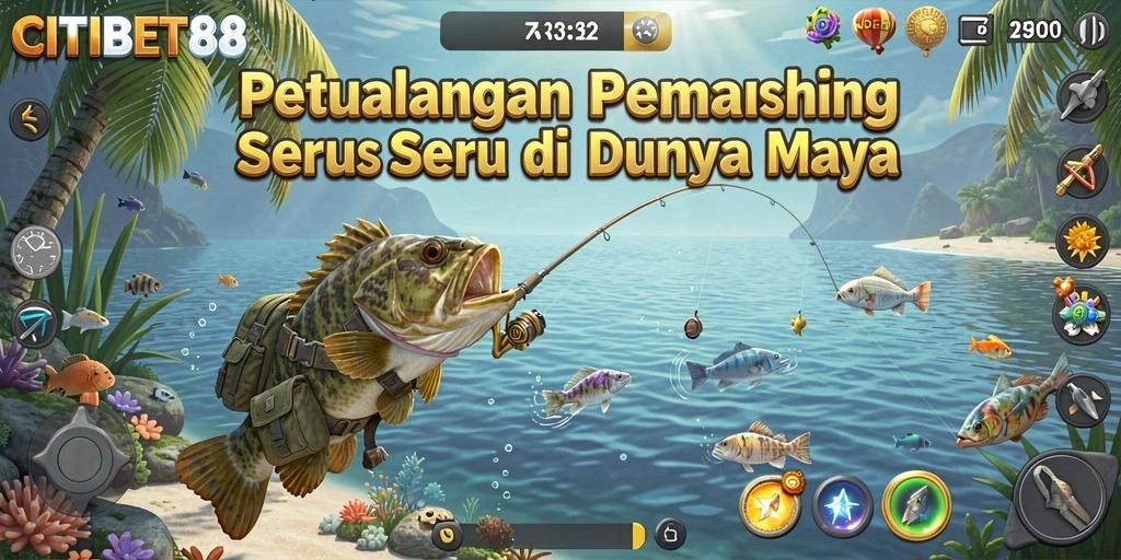Screenshot utama CITIBET88 menampilkan grafis memukau dan aksi memancing yang dinamis.