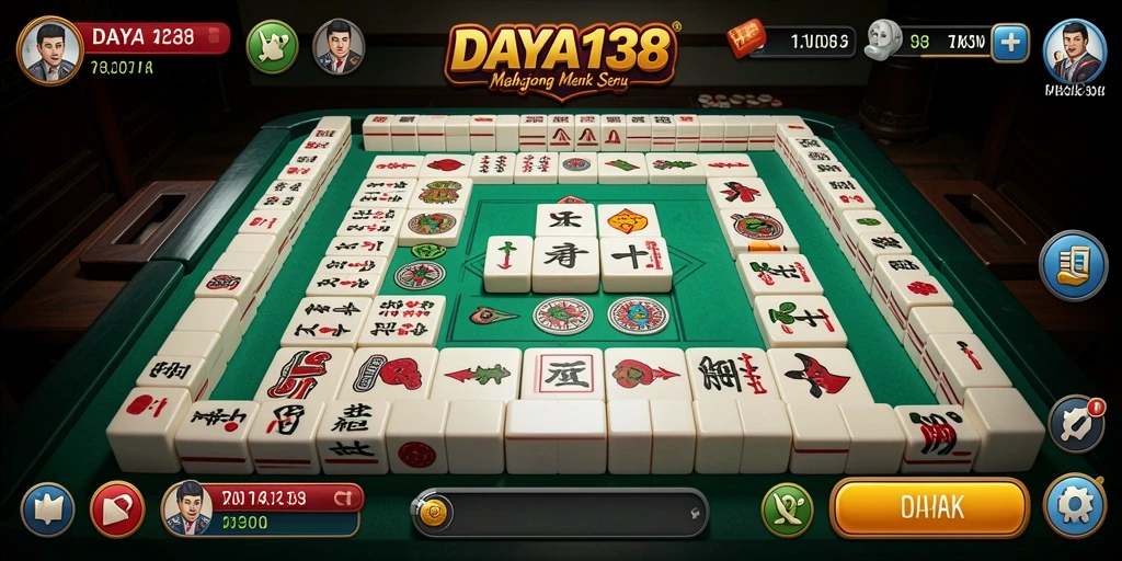 Screen utama DAYA138 menampilkan gameplay Mahjong yang seru dan menantang.
