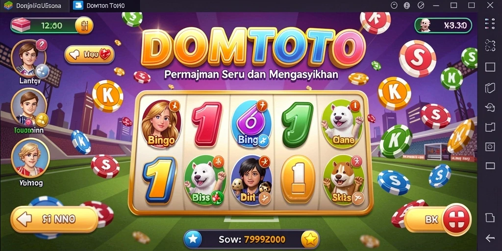 Screenshot gameplay Bingo di DOMTOTO dengan tampilan interaktif.