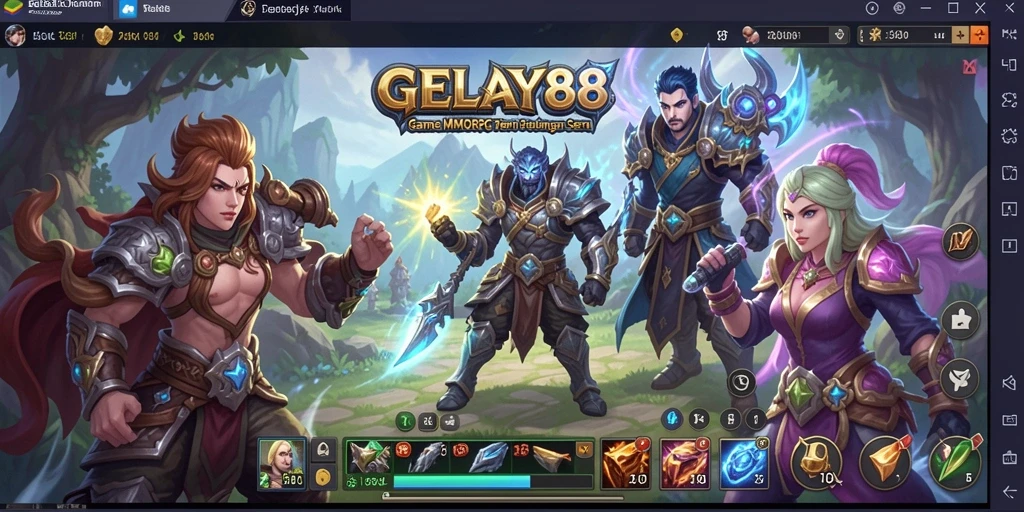 Screenshot gameplay GELAY88 memperlihatkan petualangan epik di dunia MMORPG yang luas.