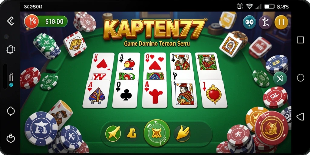 Screenshot gameplay seru KAPTEN77 dalam aksi permainan Domino.
