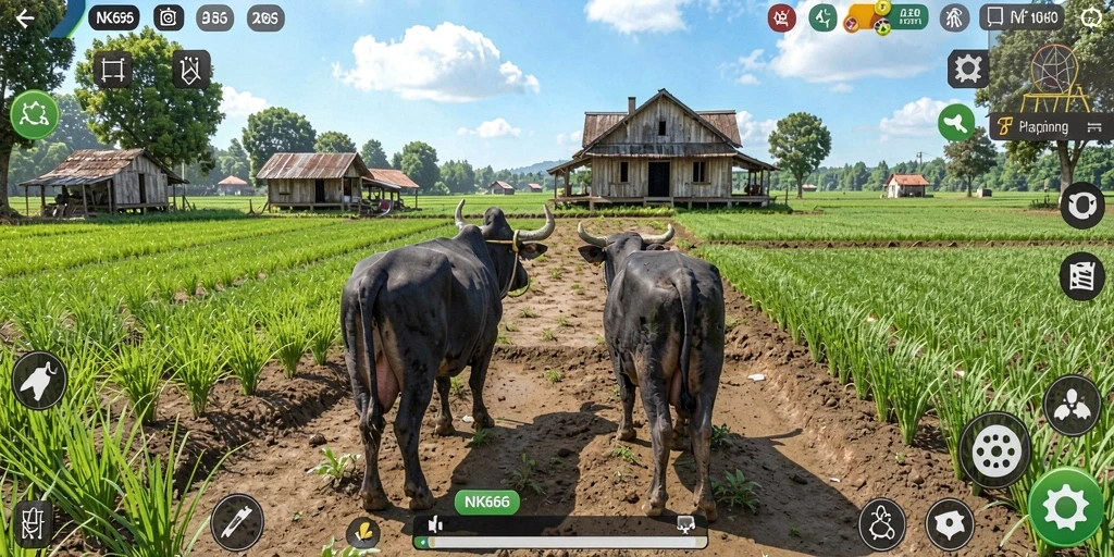 Tampilan gameplay NK666 yang seru dalam menciptakan lahan pertanian.