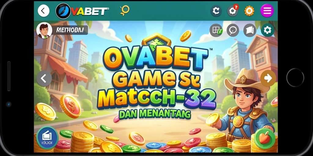 Screenshot gameplay Match-3 OVABET yang seru dan penuh warna.