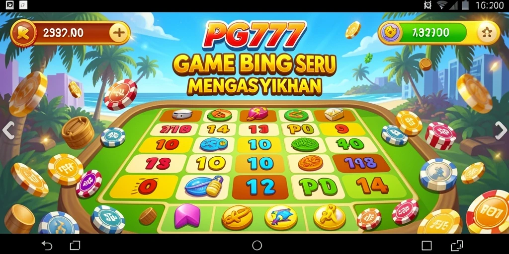 Screenshot PG777 menampilkan gameplay Bingo yang seru dan interaktif.