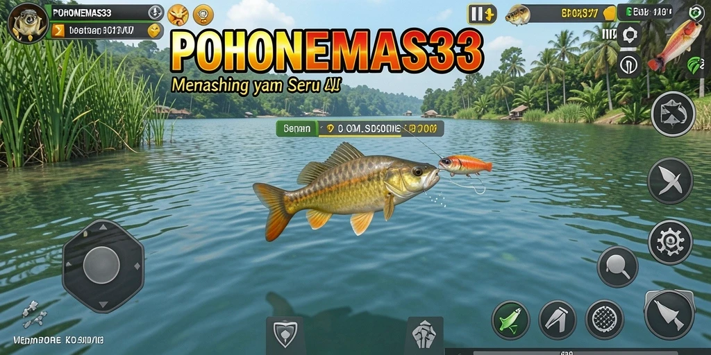 Tampilan gameplay POHONEMAS33 yang menawan dengan berbagai jenis ikan.