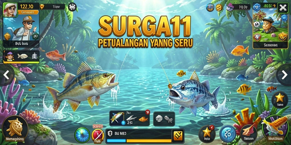 Gameplay SURGA11 menampilkan aksi memancing yang mendebarkan.