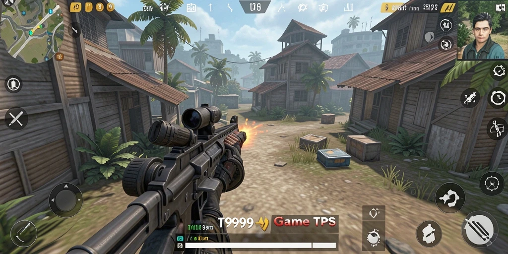Screenshot gameplay T9999 menampilkan aksi mendebarkan TPS.