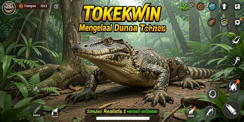 Tampilan gameplay menarik dalam TOKEKWIN dengan tokek yang dikelola secara mendetail.