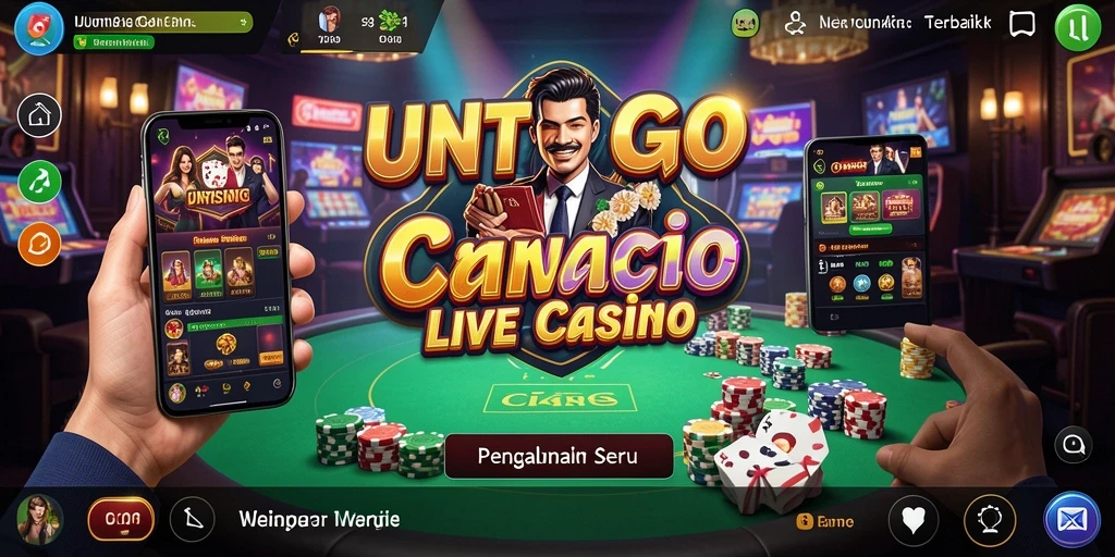 Screenshot utama UNTUNGGO menampilkan gameplay kasino langsung yang seru.