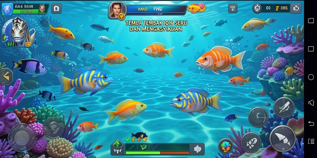 Tampilan gameplay menarik dalam game Tembak Ikan VV62.