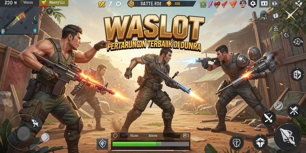 Tangkapan layar menunjukkan aksi intens dalam gameplay Battle Royale WASLOT.