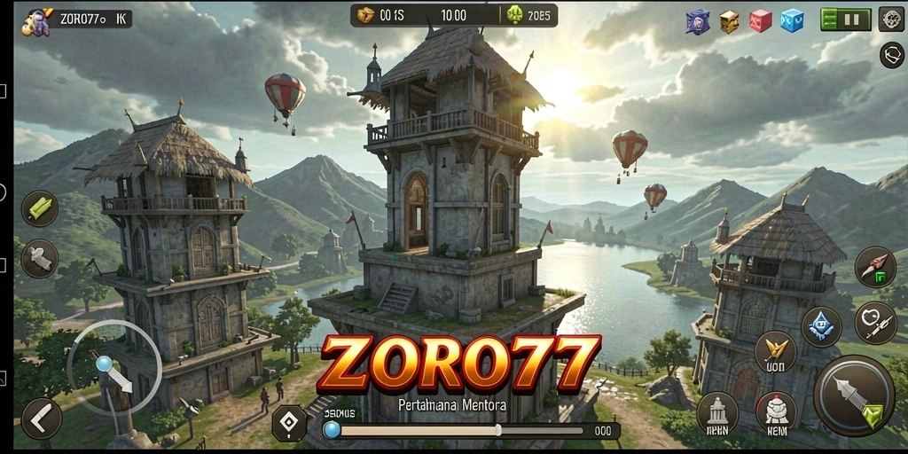 Gameplay ZORO77 yang mendebarkan dalam pertahanan menara.