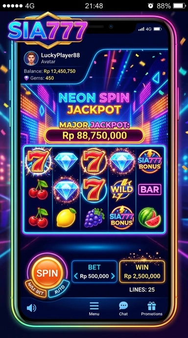 Tampilan utama aplikasi sia777 yang informatif.